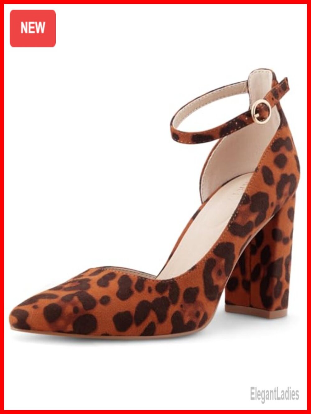 Closed Toe Pumps 3-Inch Chunky Heels Ankle Strap Dress Wedding Shoes